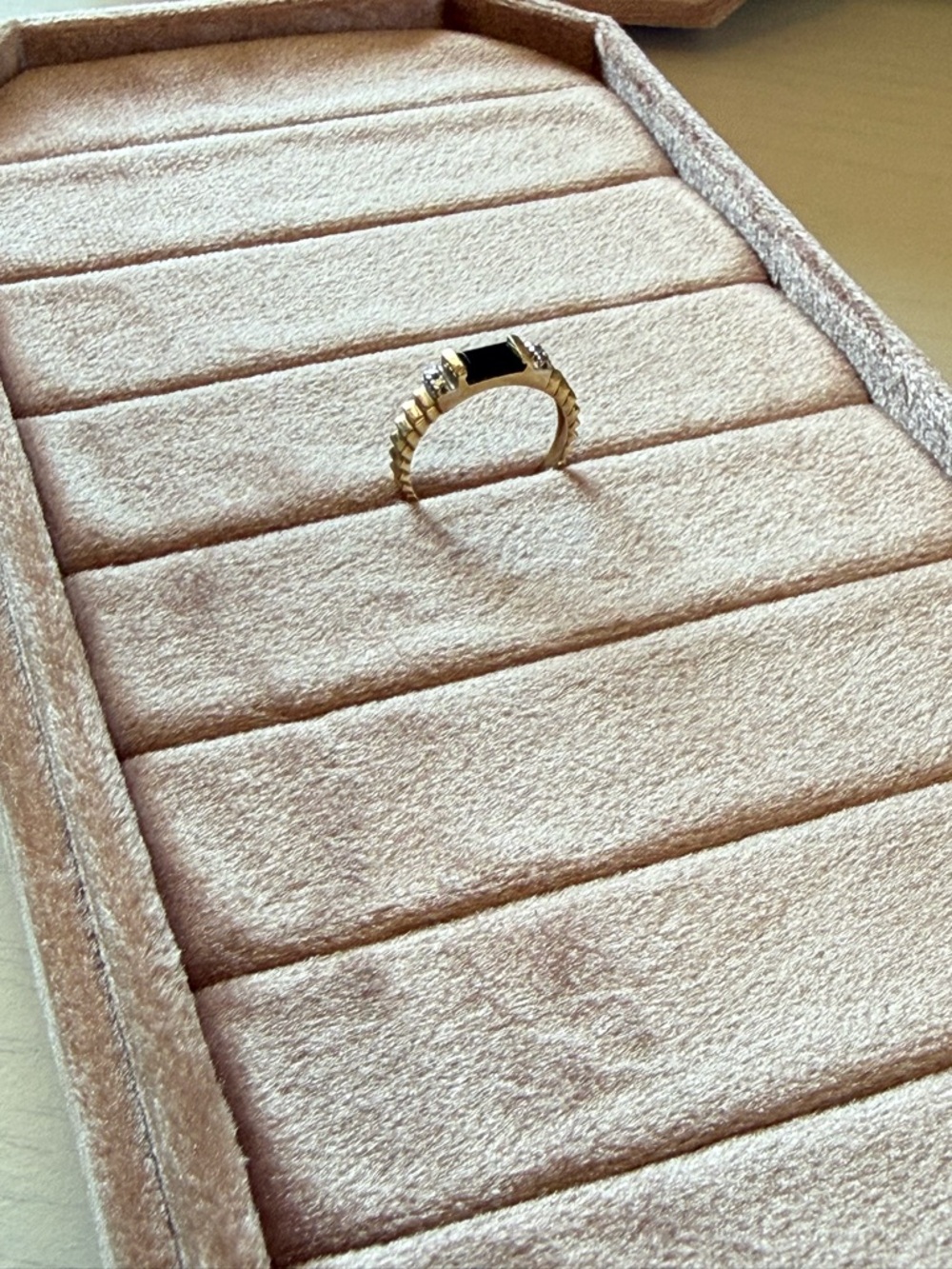 10k Onyx & Diamond Accent Ring